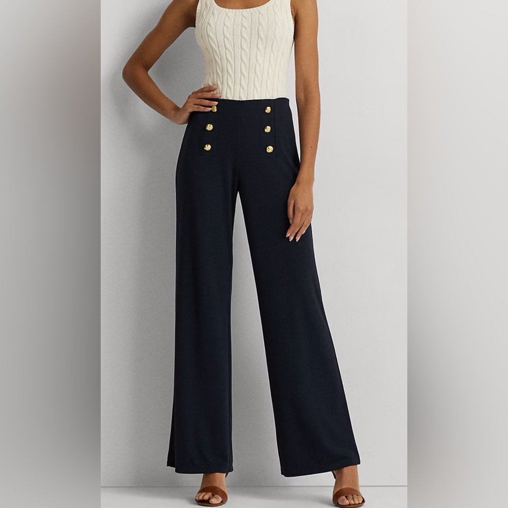 NWT Women's Ralph Lauren Sport Wide Leg Navy Blue Wide Leg Pants - Size 22W